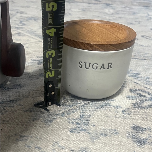 Elegant White and Brown Coffee and Sugar Canister Set - Picture 4 of 6